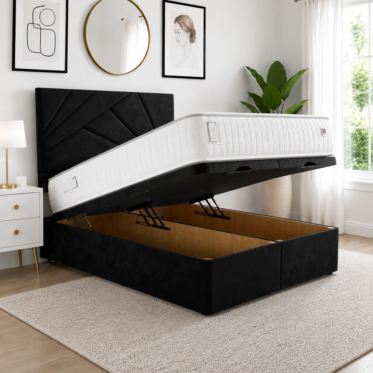 LuxuryPanelOttomanDivanBed Upholstered Panel Ottoman Divan Bed - Image 1