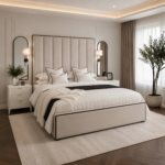 Mayfair Tall Panelled Bed With Contrast Piping