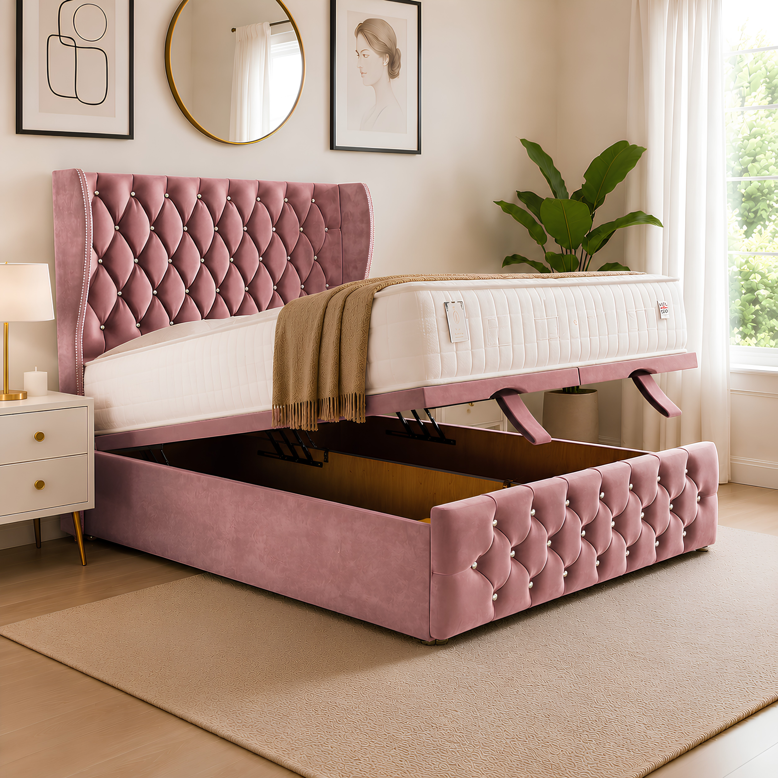 Modern Serenity Storage Divan Bed Serenity Wing Ottoman Divan Bed - Image 1