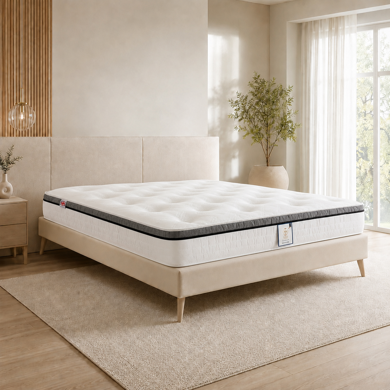Medium Feel Pocket Mattress, Luxury Bed Mattress, Sleep Mattress UK Pisa 1000 Pocket Spring Mattress - Medium Feel - Image 1