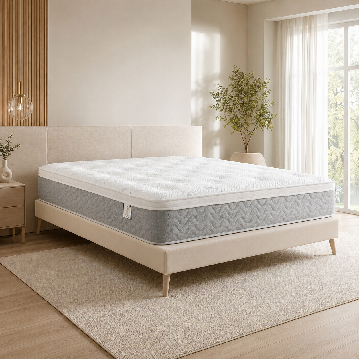 Medium Feel Bed Mattress, UK Sleep Mattress, Spring Mattress Elegance Open Coil Spring Mattress - Medium Feel - Image 1