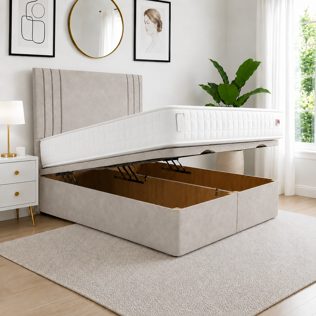 Gas Lift Storage Divan Bed Horizon Ottoman storage divan bed - Image 1